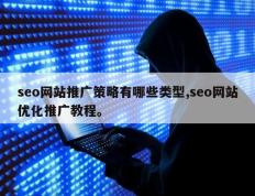 seo网站推广策略有哪些类型,seo网站优化推广教程。